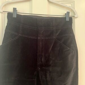 Rebecca Taylor Black high Waisted Velvet Trousers